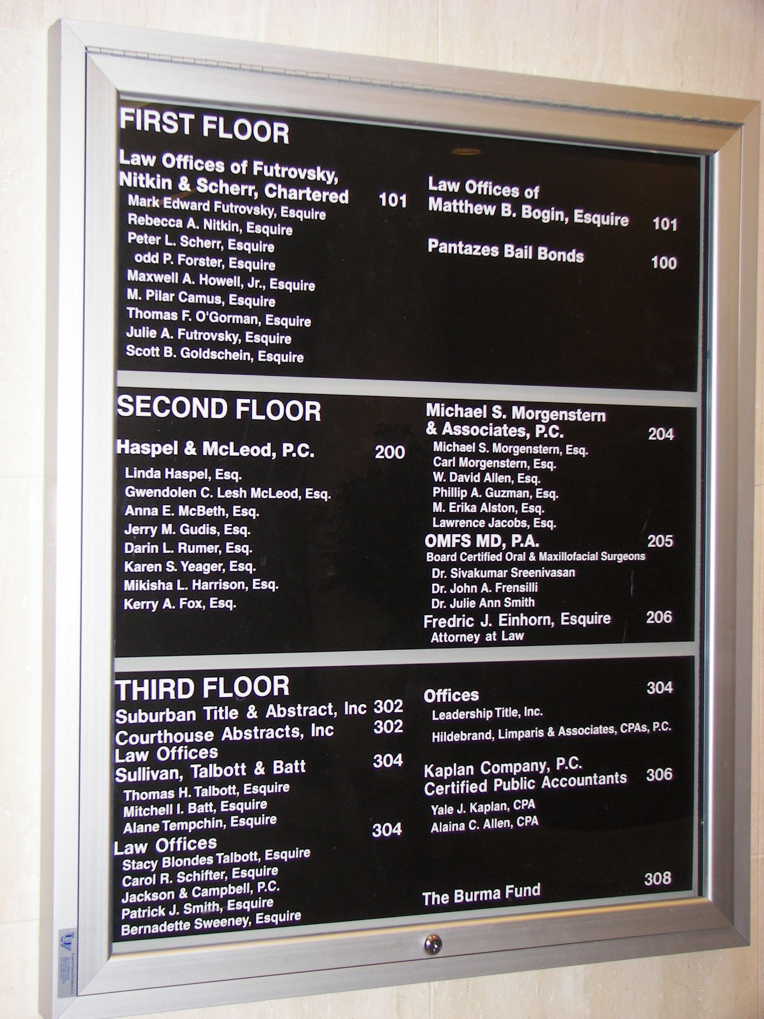 post and panel outdoor directory sign suite numbers