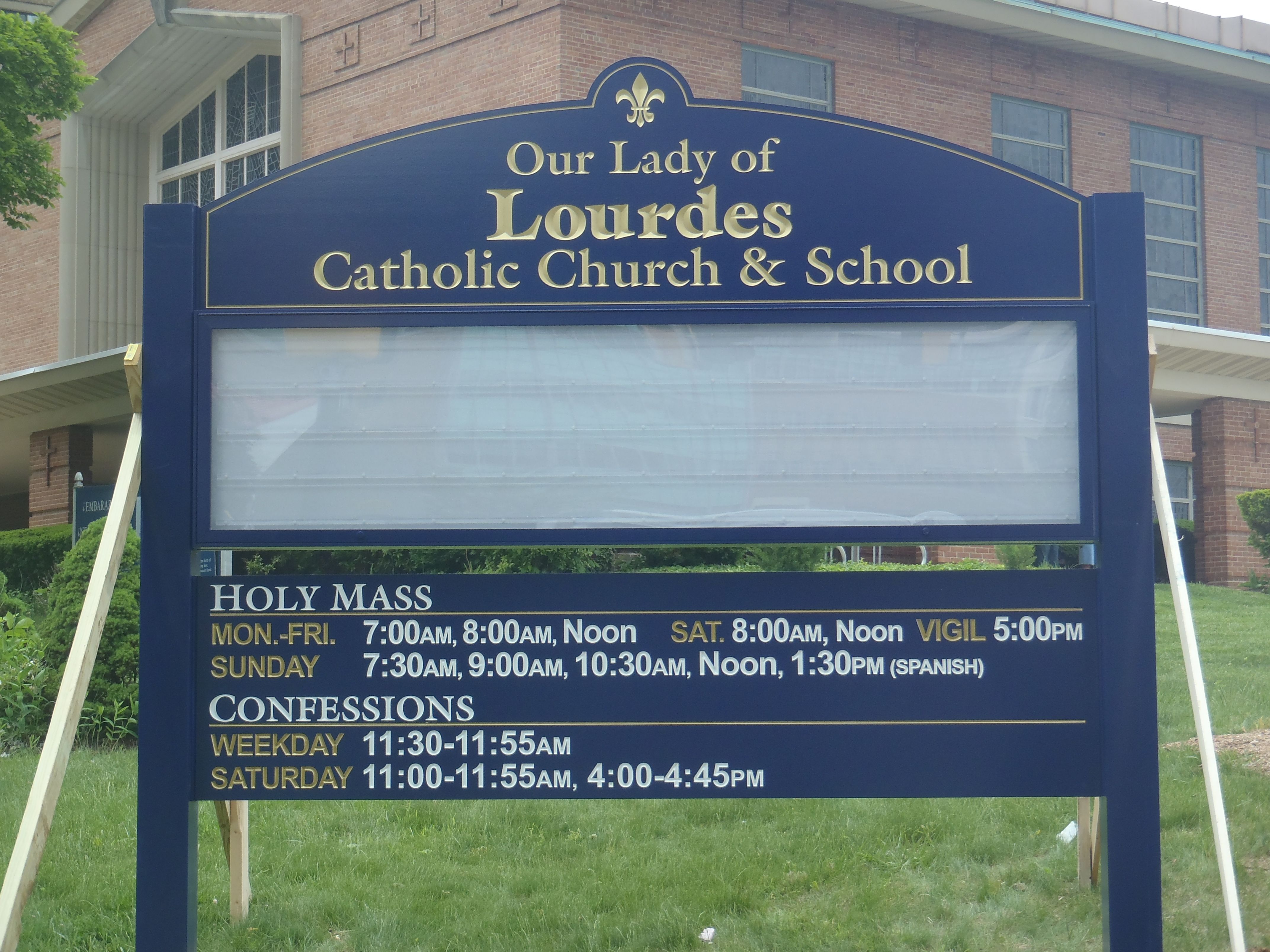 post and panel custom church sign