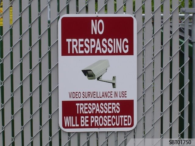 no trespassing video surveillance sign