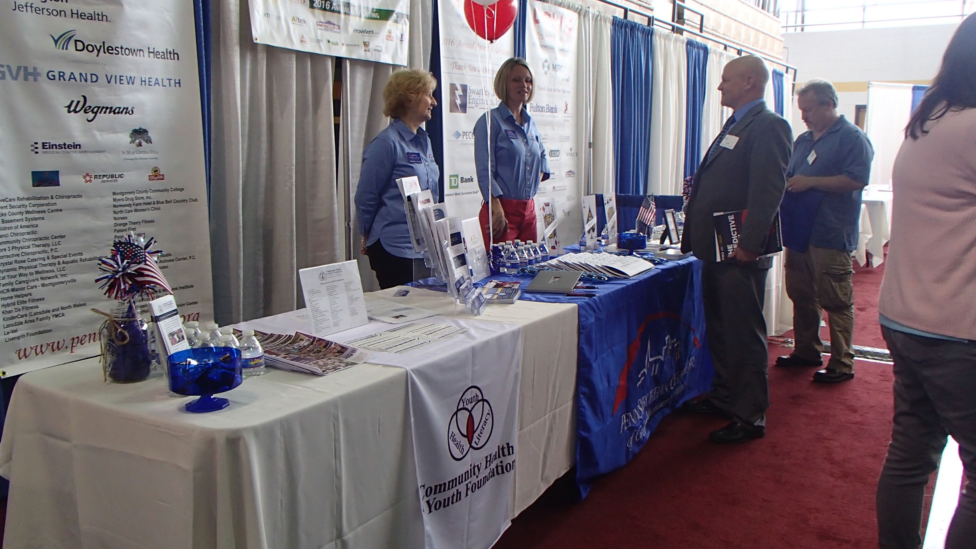 Convention booth set up